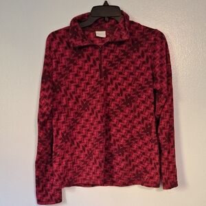 Columbia Burgundy and Black Patterned Pullover